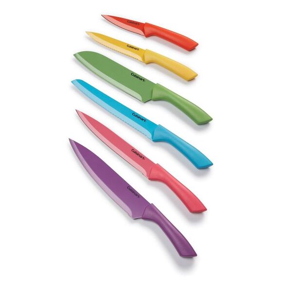 Open Box - Cuisinart -  Advantage 12pc Ceramic-Coated Color Knife Set Blade Gu - Picture 7 of 8